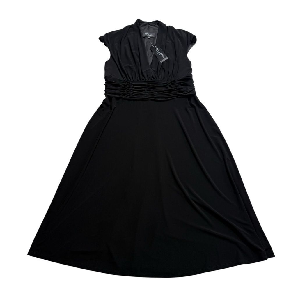 NWT Black Label Evan Picone LBD Little Black Dress Sleeveless Sz 14 NEW